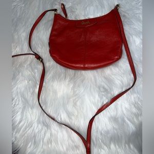 Red leather Coach crossbody bag